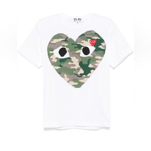 Comme des Garcons Camo Heart Tee - White (Unisex)